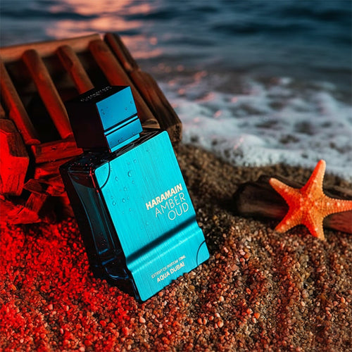 Al Haramain - Amber Oud - Aqua Dubai Bottle in the Beach