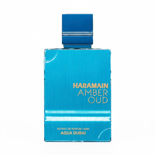 Al Haramain Amber Oud Aqua Dubai Fragrance Bottle Front View