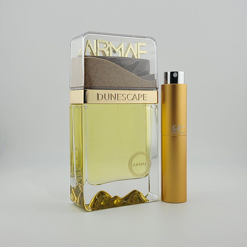 Armaf Dunescape Fragrance Bottle with Scent Focus Decant