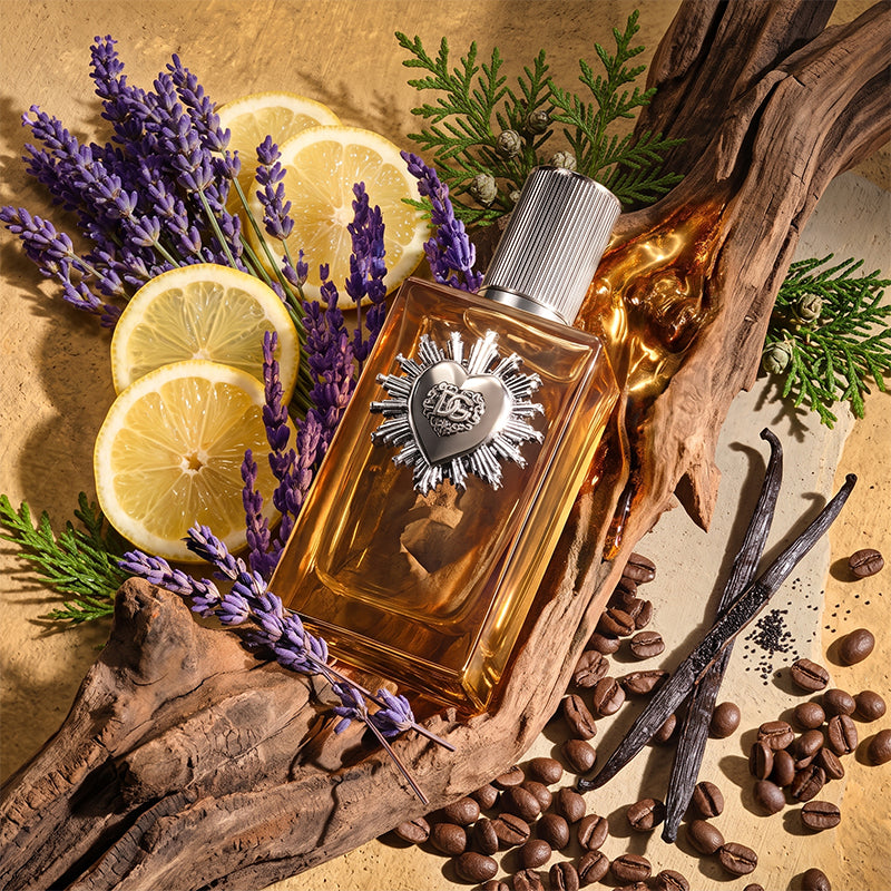 Devotion Pour Homme Parfum Fragrance Bottle with Notes