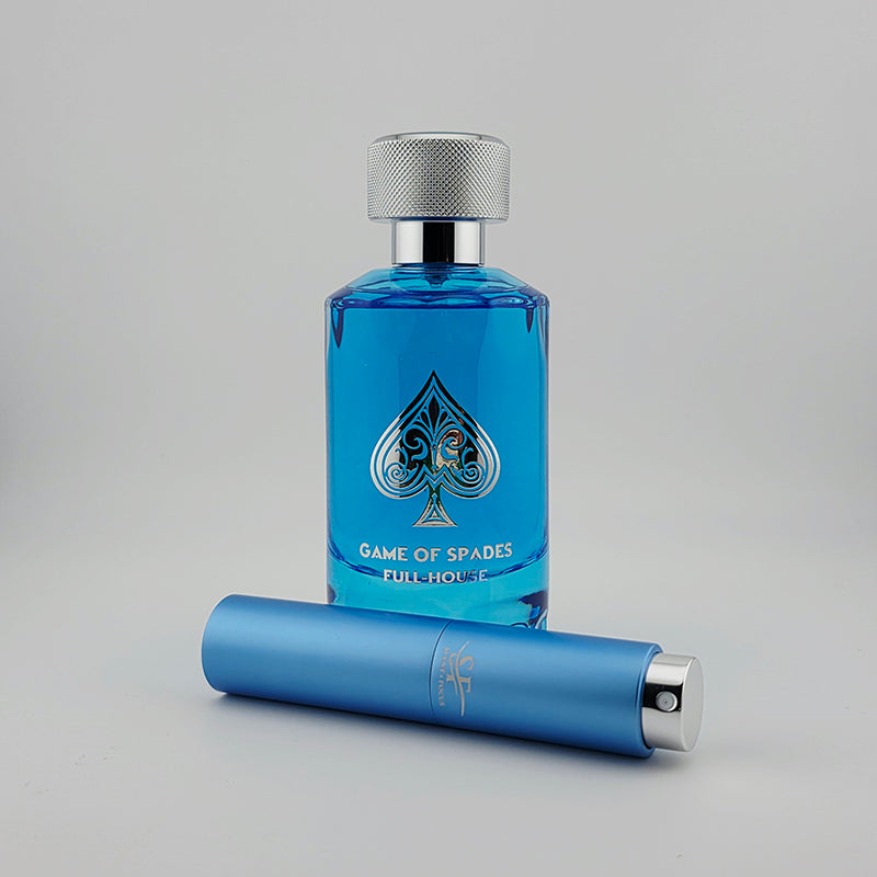 Jo Milano Game of Spades Full House Fragrance Bottle with Scent Focus Decant Pose  2