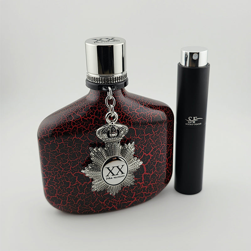 John Varvatos XX Intense Fragrance Bottle with Scent Focus Decant