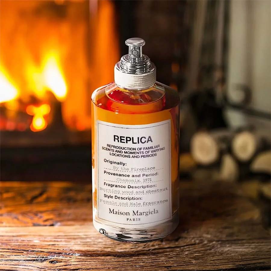 Maison Margiela Fragrance Bottle By the Fireplace