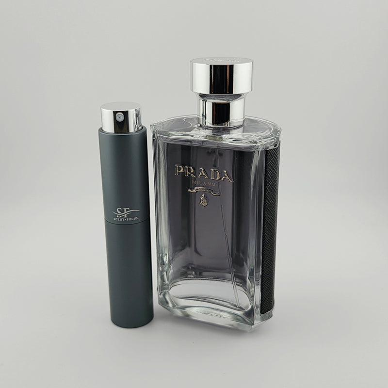 Prada L'Homme Fragrance Bottle with Scent Focus Decant