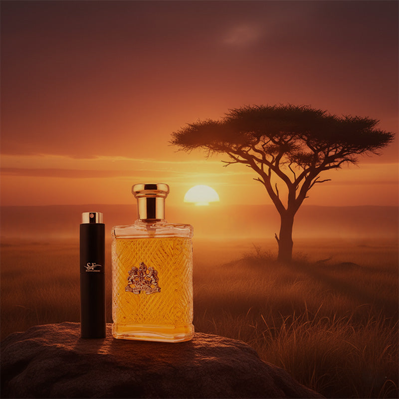 Ralph Lauren Safari  Bottle with Scent Focus Decant in Safari scenery