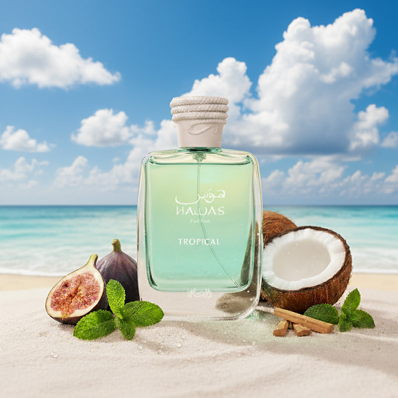 Rasasi - Hawas Tropical Bottle in Beach Setting