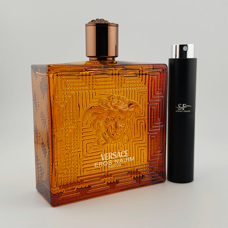 Versace Eros Najim Fragrance Bottle with Scent Focus Decant