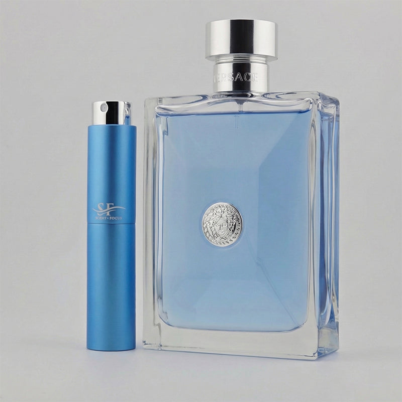 Versace Pour Homme Fragrance Bottle with Ice Scent Focus Decant