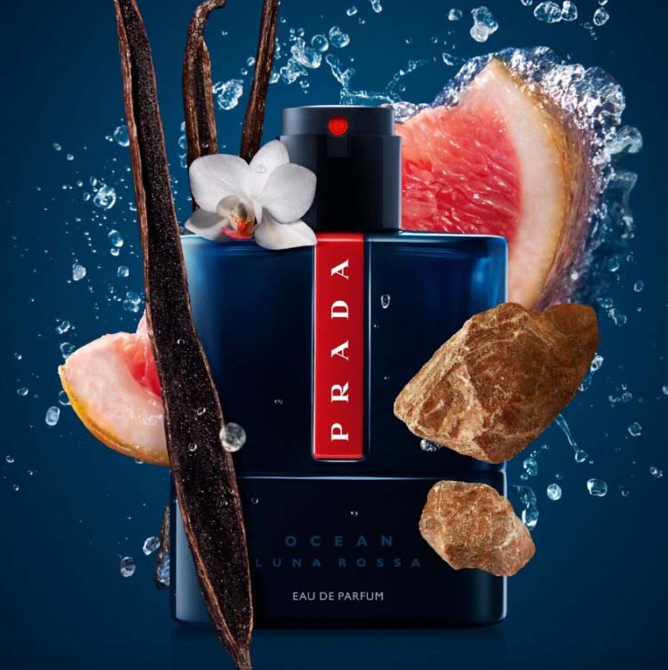 Luna Rossa Ocean by Prada EDP with key notes of grapefruit, vanilla, and iris