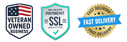 Trusted store badges: Veteran Owned Business, Secure SSL Payment, and Fast Delivery Guarantee