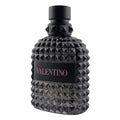 Valentino Uomo Born In Roma EDT bottle with studded black glass design