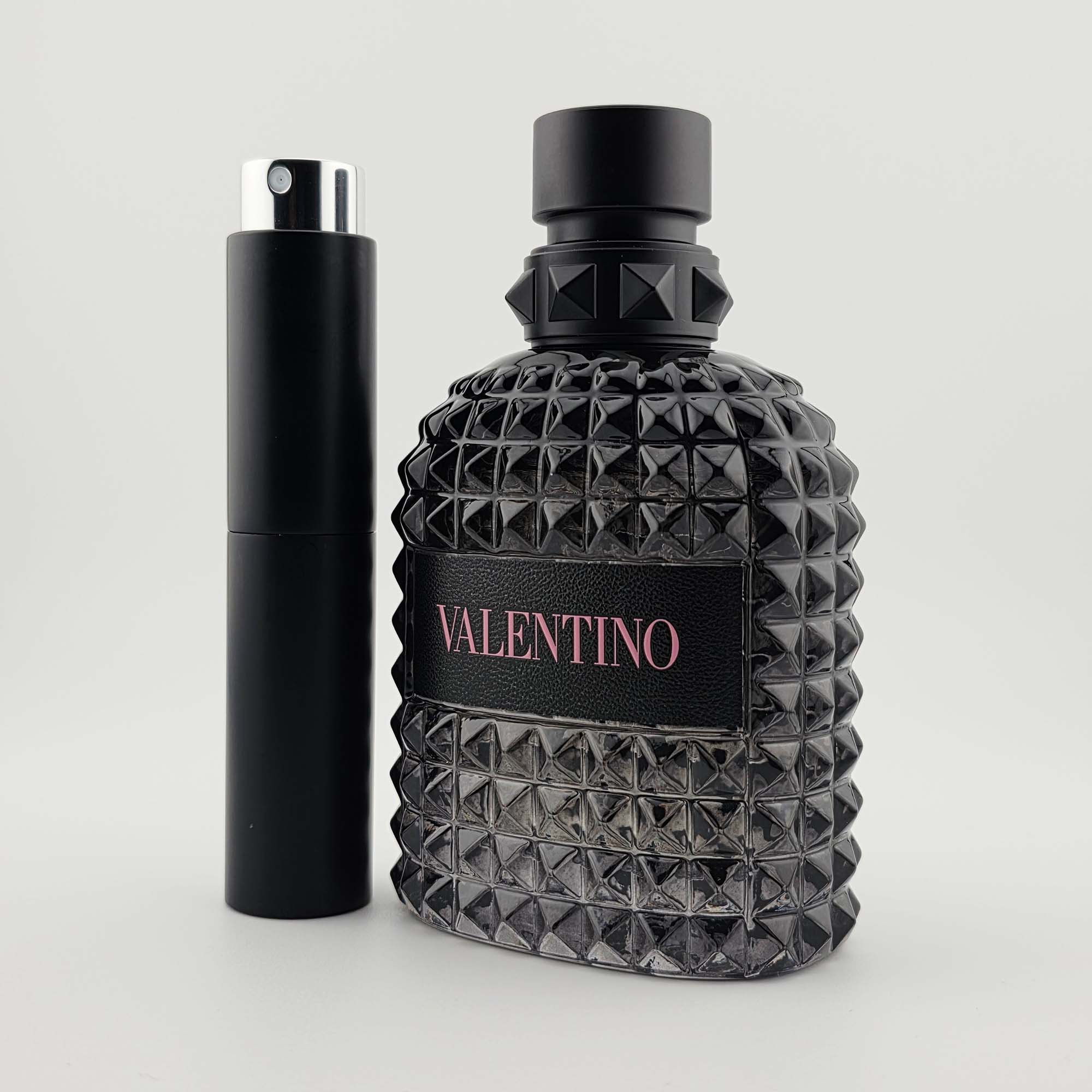 Valentino Uomo Born In Roma EDT bottle with decant travel atomizer